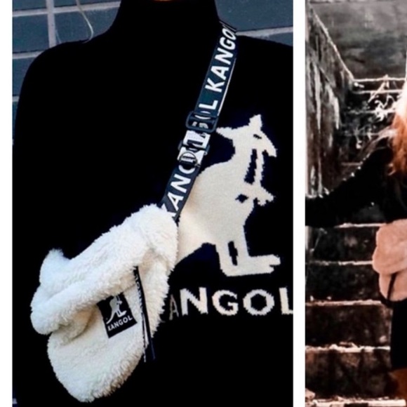 NWT Kangol x H&M Faux Shearling Waist Bag - Picture 2 of 4